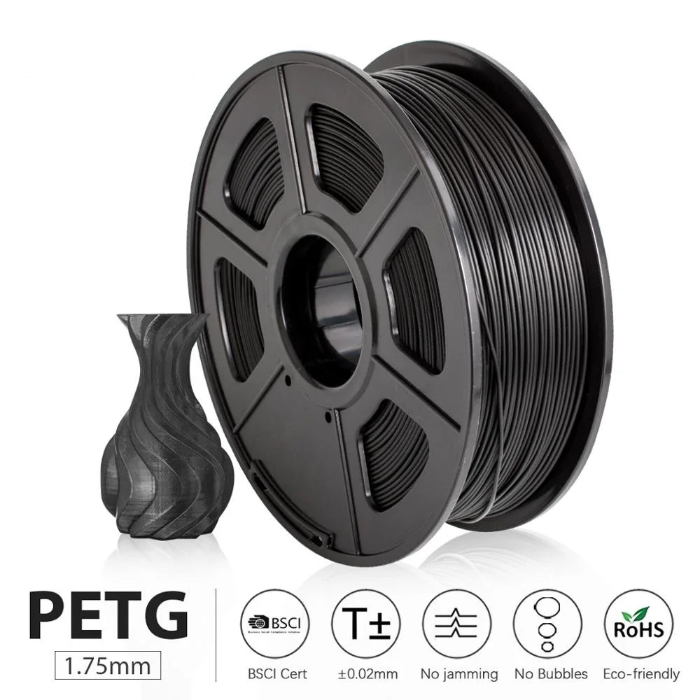 

New PETG 3D Printer Filament 1.75mm Dooling Gift Material Hot Sale Black Color PETG 3D Filament Consumables 1KG/2.2LBS