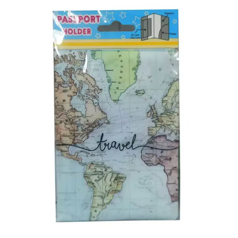 Дорожные аксессуары, модный держатель для паспорта Travel The World, Обложка для паспорта из ПВХ и кожи для путешествий, держатель для карт, удостоверения личности, 14 см * 9,6 см