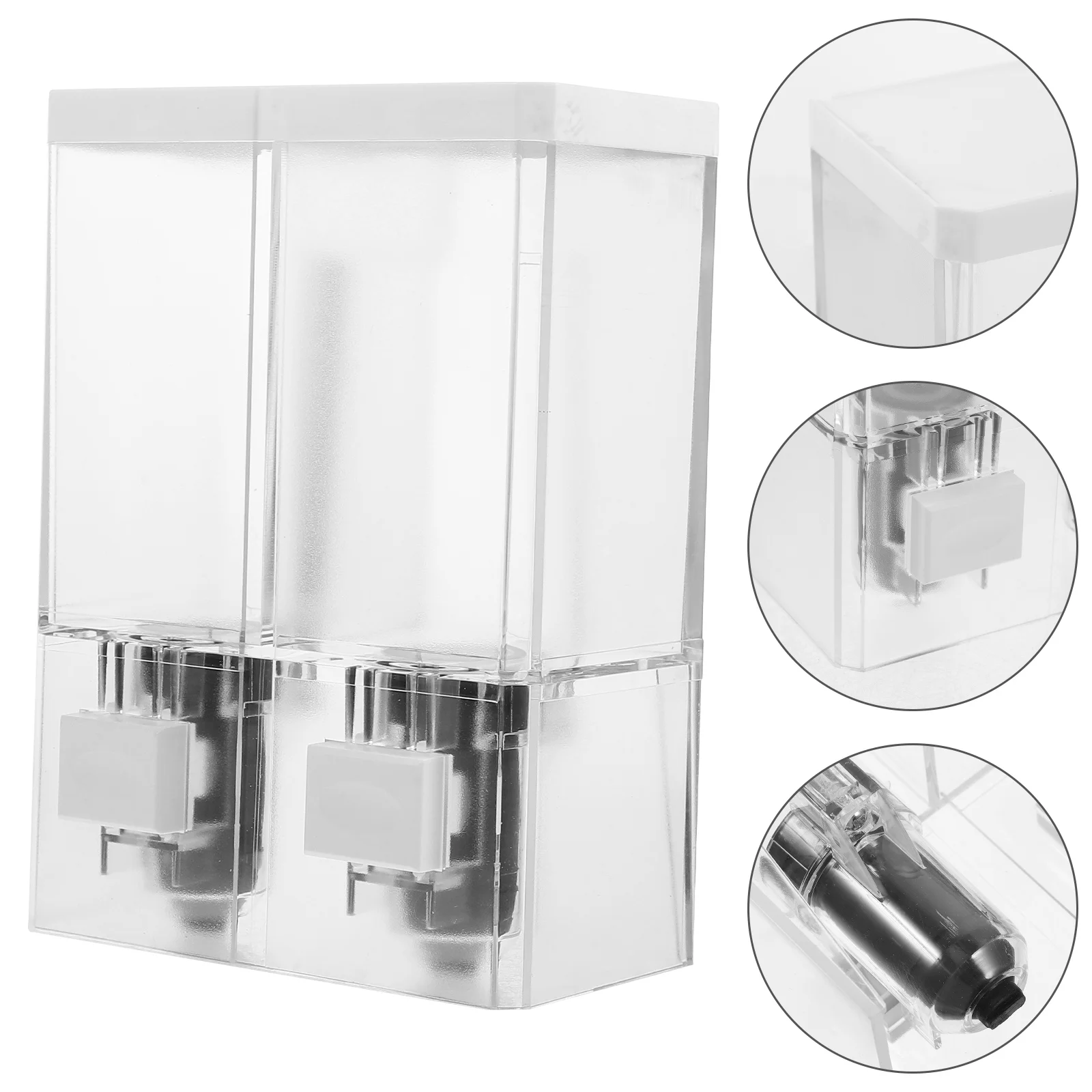 

Wall Mounted Soap Dispenser Shampoo Body Wash Dispender Shower 2 Chamber Lotion Container Bottles Accessories Hand