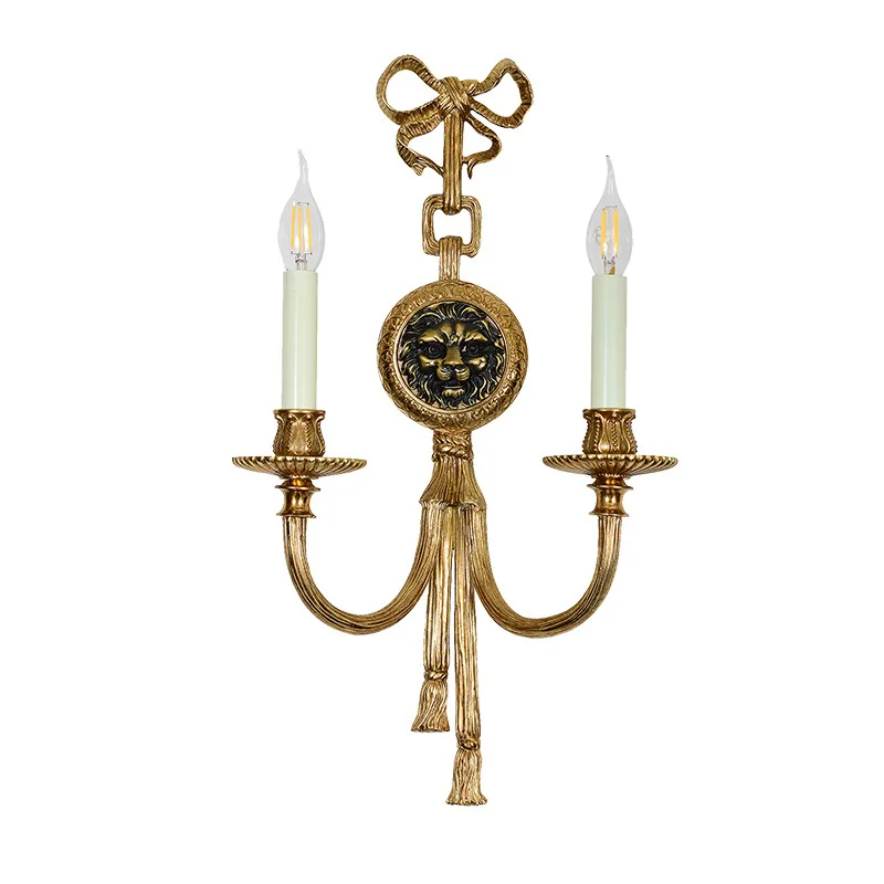 

lamp retro living room dining room bedroom study corridor all copper wall lamp