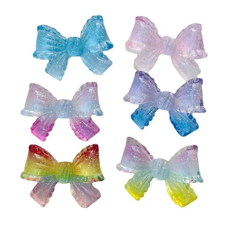 10 шт. 20x31 мм резиновые аксессуары «сделай сам» материал ручной работы пряжка для обуви головной убор градиентный цвет ленты галстук