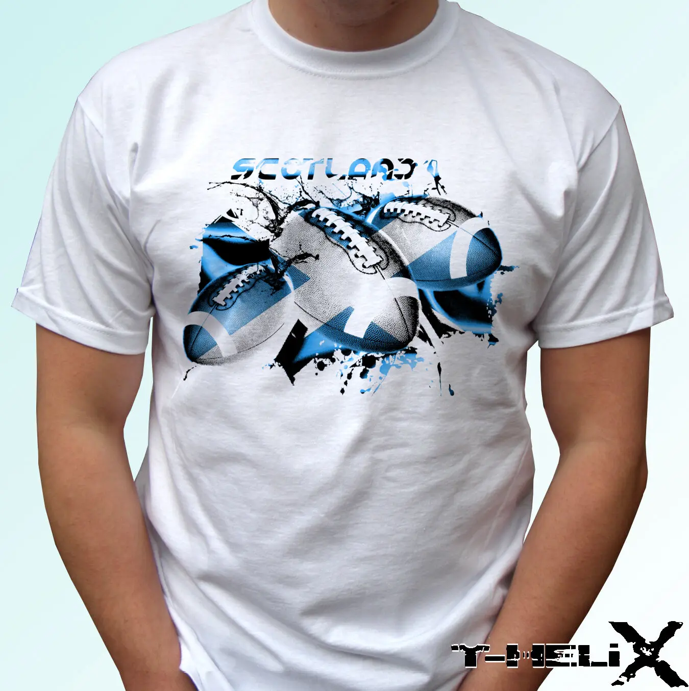 Шотландская модель-белая футболка футбольный дизайн мужские детские размеры