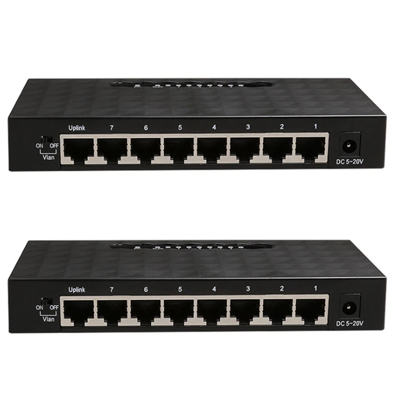 

2X 8 Port Gigabit Network Switch 1000Mbps Gigabit Ethernet Network Switch Lan Hub Ethernet Smart Switcher EU Plug
