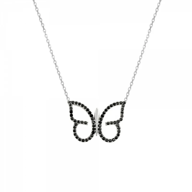 

Silver 925 Sterling Zircon Butterfly Necklace