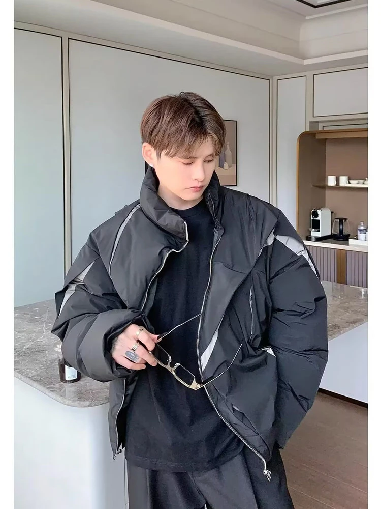 Американская парка оверсайз для мужчин и женщин плиссированная стеганая куртка