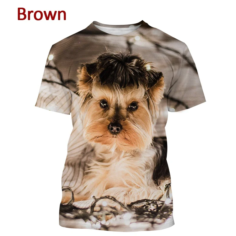 

Yorkshire Terrier Cute Dog 3D T Shirt New Fashion Men's and Women's Short-sleeved Round Neck Top Animal Print Streetwear T Shirt
