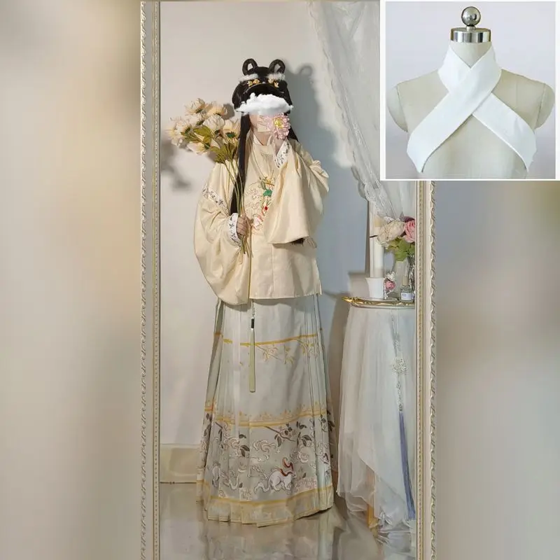 2023 китайский новый год Hanfu вышитая с круглым вырезом большая мианская юбка
