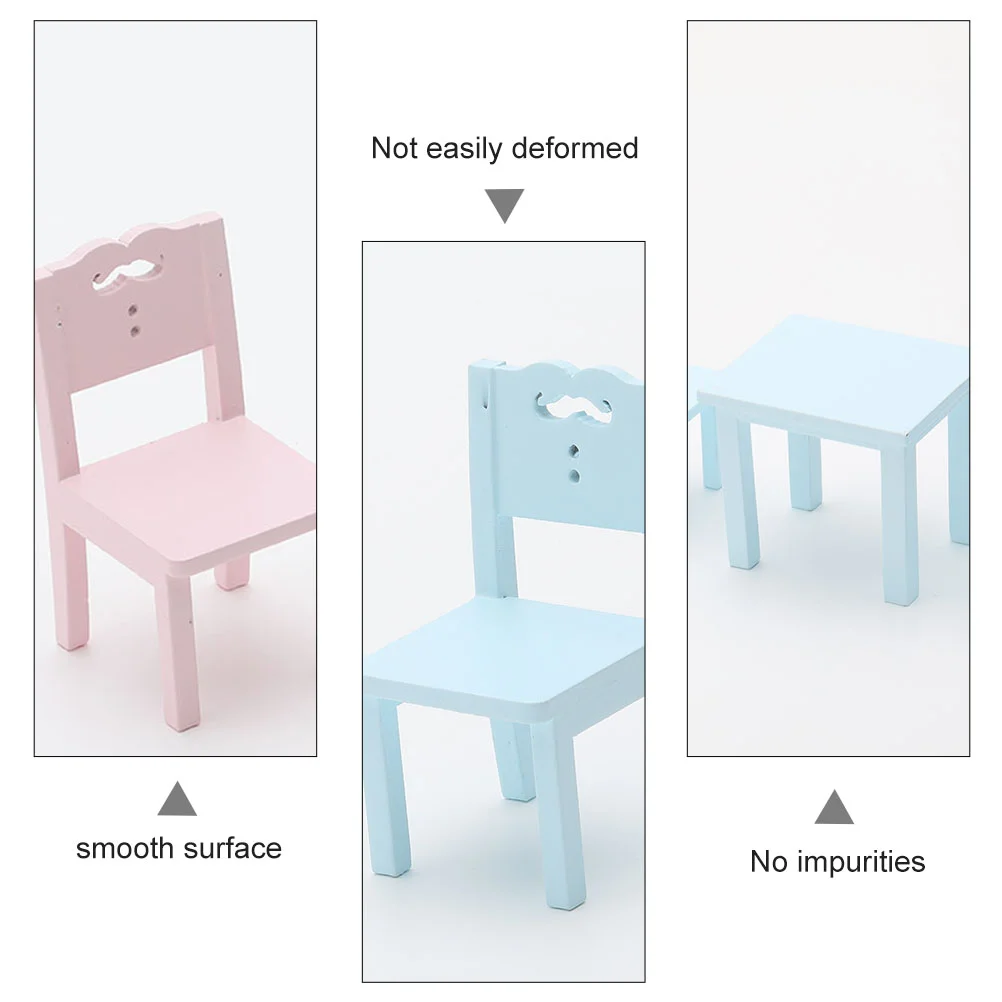3 шт. мини-модель мебели для дома полированный имитационный игрушечный стул