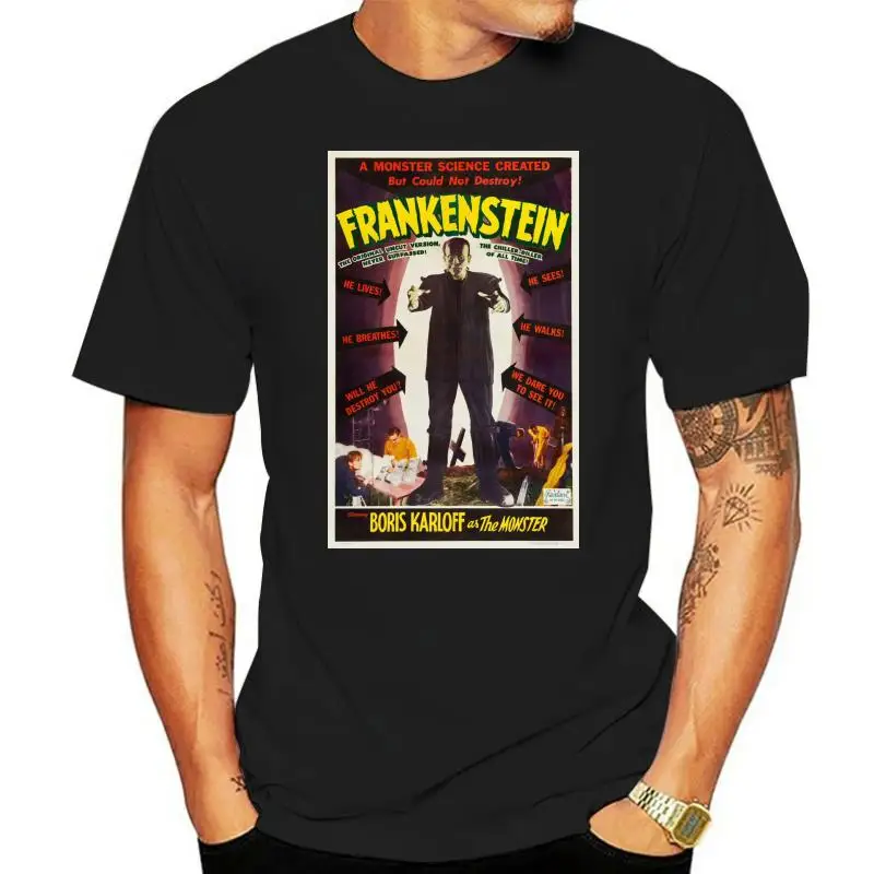 

Frankenstein 1930'S Movie Poster Retro Unisex T-Shirt Short-Sleeved Tee Shirt
