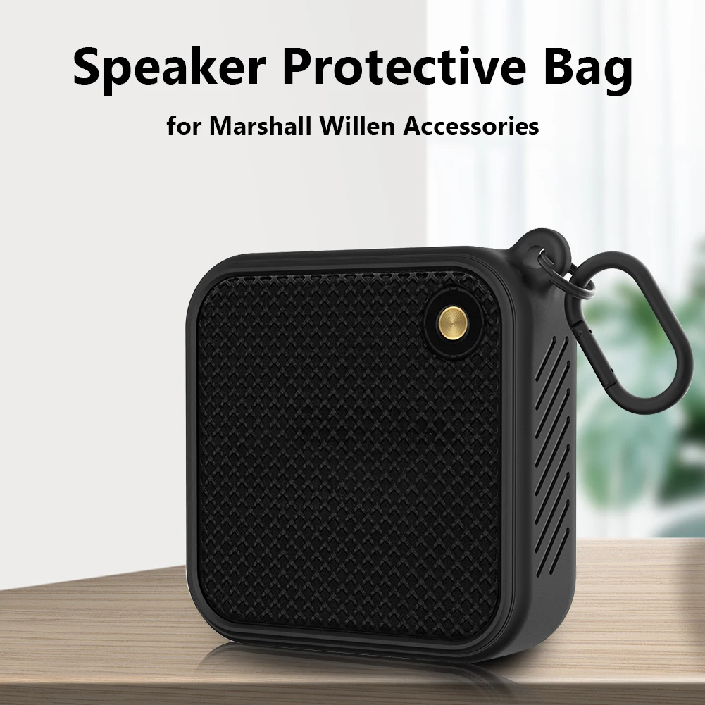 

Speaker Protective Case Portable Carrying Storage Bag Shockproof Anti-fall with Hook for Marshall Willen Wireless Speaker
