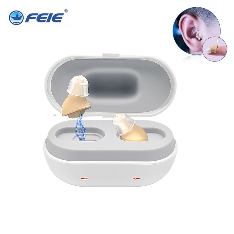 

CIC Hearing Aid Rechargeable High Power Sound Amplifier Digital 2 Channel Hearing Aids Invisible Earphone For Deafness Audifono