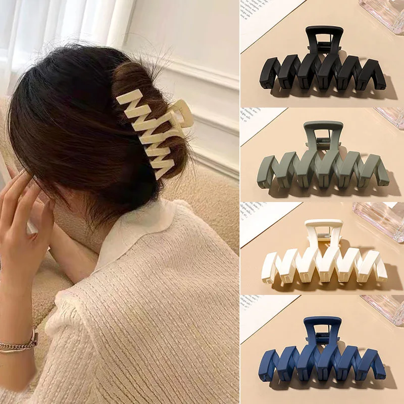 Женские крупные заколки для волос в Корейском стиле элегантные матовые