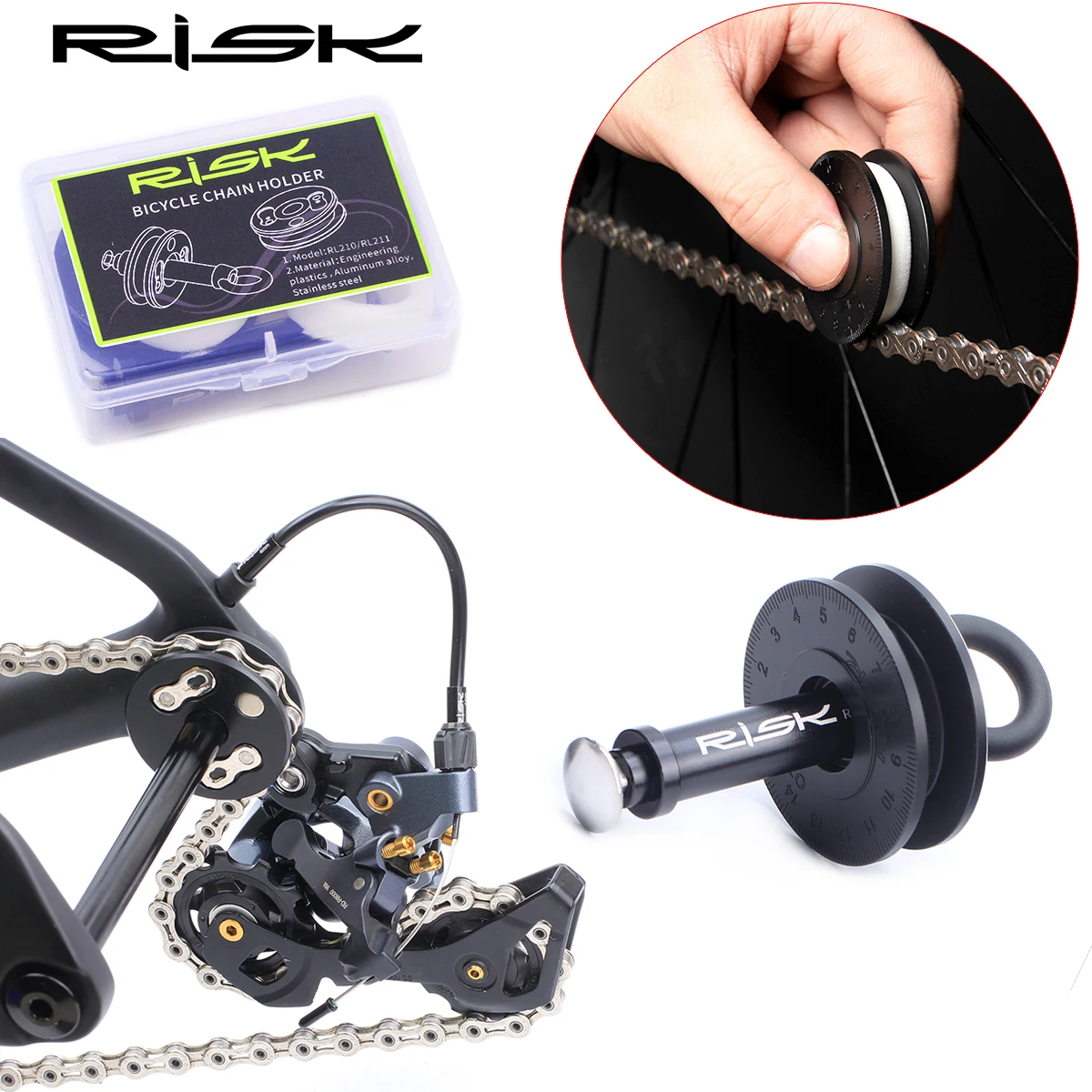 

2 IN 1 Bike Chain Clean Keeper Tool Quick Release Lever For Barrel 12mm Bucket Shaft Bicycle Chain Oil Tool Washing Holder