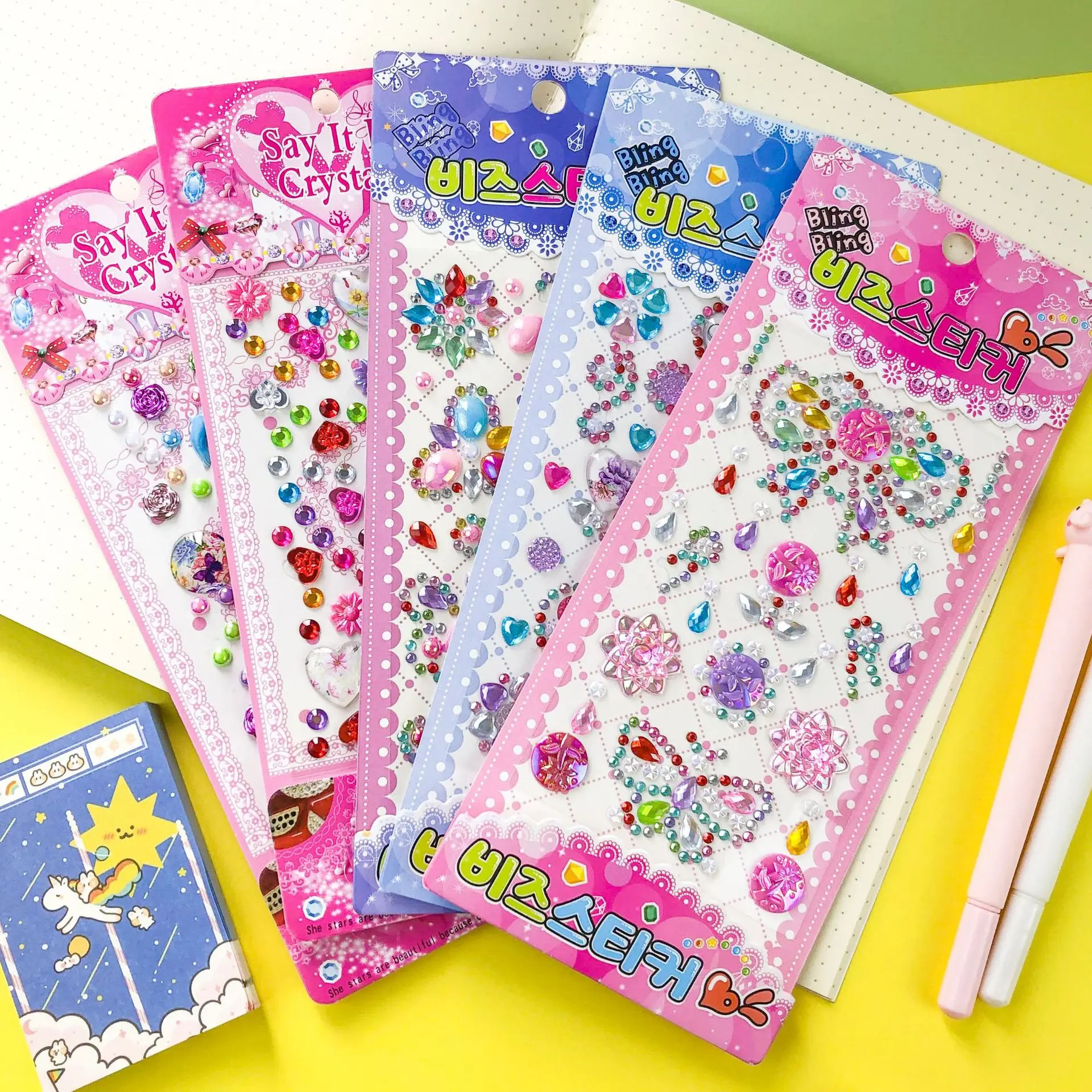 

Diamond love sticker ins mobile phone case DIY hand account three-dimensional acrylic drill sticker Korean girl manufacturer