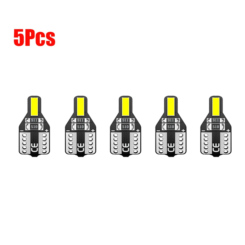 

5Pcs 12V T10 W5W LED Bulbs Canbus 7020 2SMD 194 168 LED Car Interior Dome Lights Turn Parking Light Auto Signal Lamp For Car