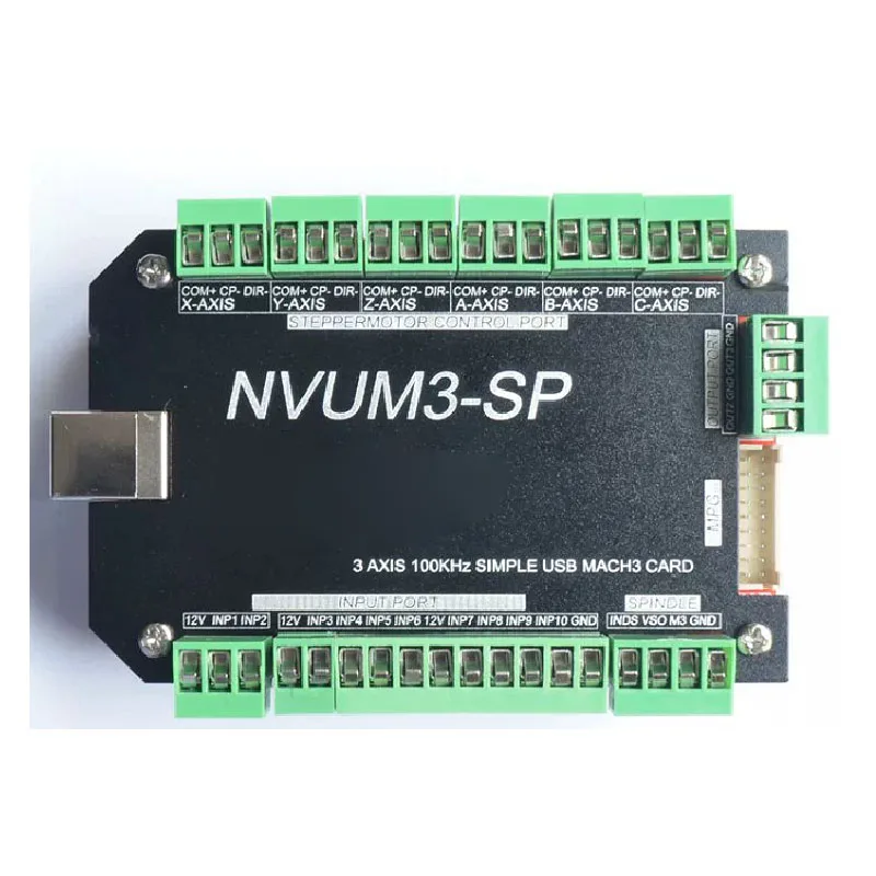 NVUM 3 Axis V2 CNC Controller MACH3 USBCNC Interface Board Card 200KHz for Stepper Motor