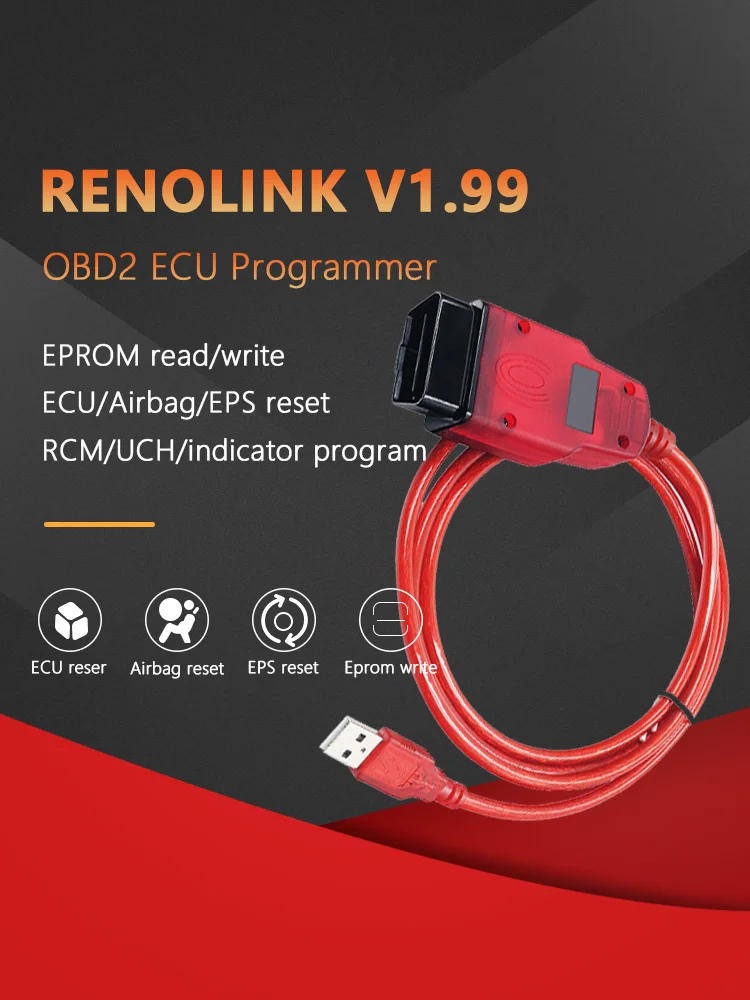 2024 профессиональный кабель Renolink V1.99 OBD2 для Renault автомобильный инструмент