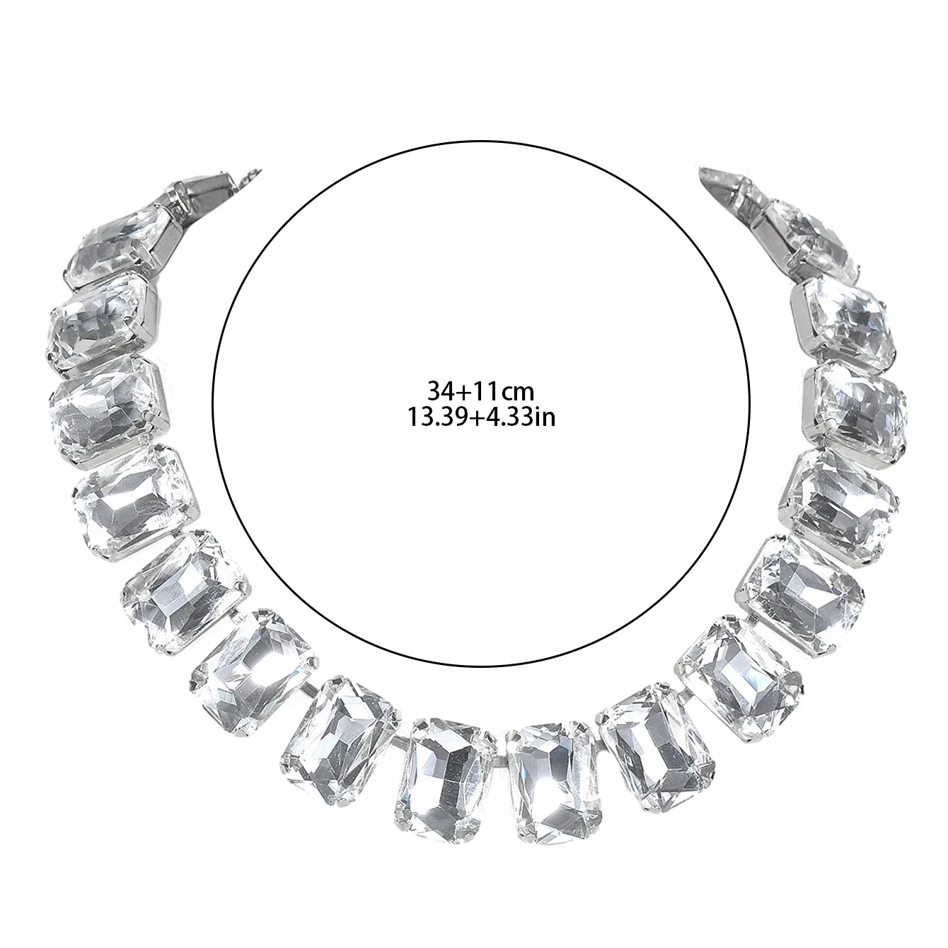 Ожерелье-колье с кристаллами и стразами для женщин изумрудное массивное