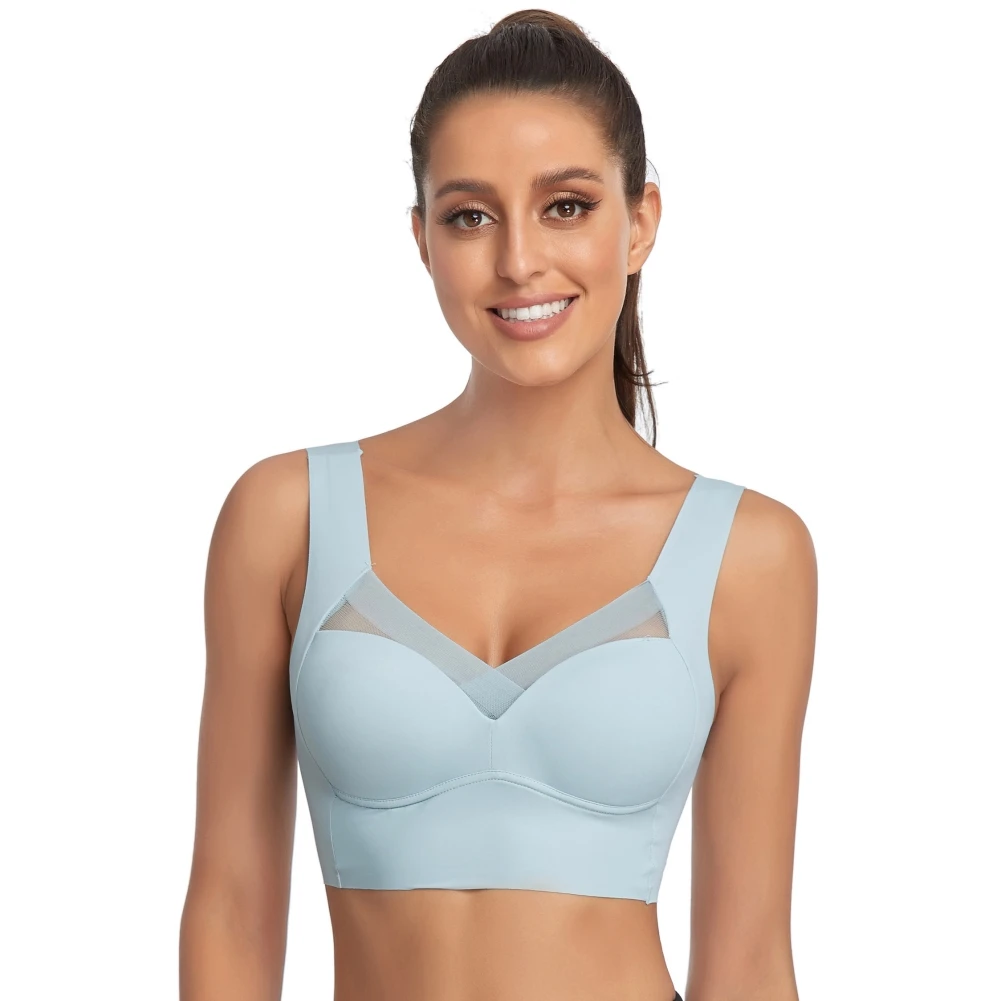 

Plus Size Women Active Bra Wirefree Soft Bralette Back Smoothing Push up Bra Seamless Underwear Padded Wireless Bras