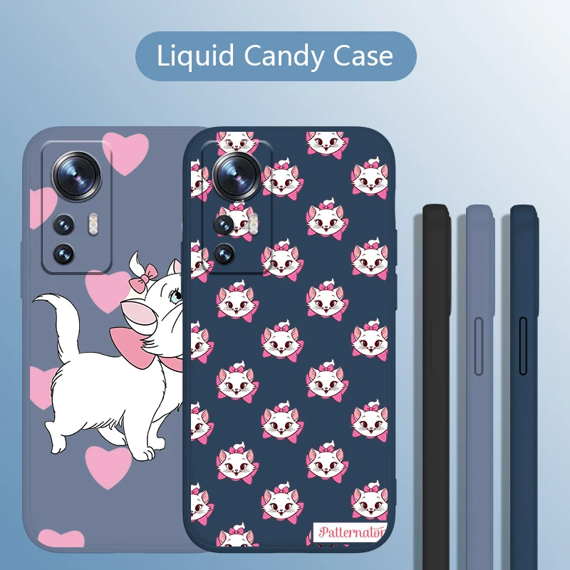 

Cartoon Marie Cat cute For Xiaomi MI 12 11 10 9 8 Ultra Lite Pro X T Pro Note SE 5G Liquid Shockproof Dustproof Phone Case