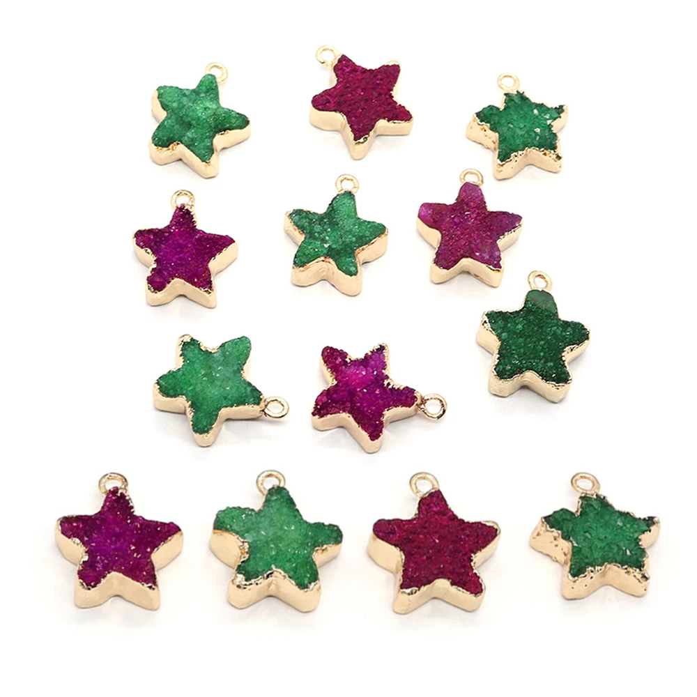 

Natural Stone Crystal Pendants Five-pointed Star Charms for DIY Accessories for Making Necklace Jewelry Pentagram Crystal Charms