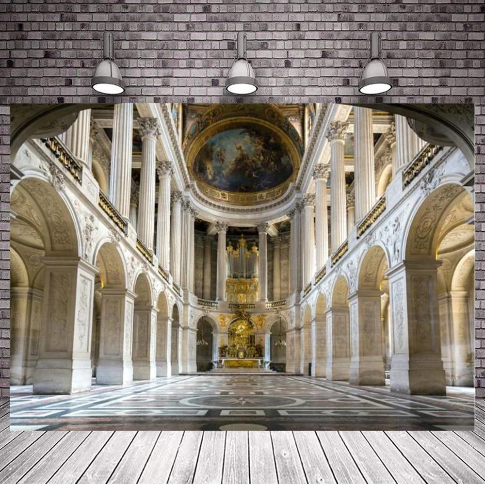 

Фон для свадебной фотосъемки с изображением дворца Парижа и Версаля, достопримечательности во французском музее, интерьерный алтарь корол...