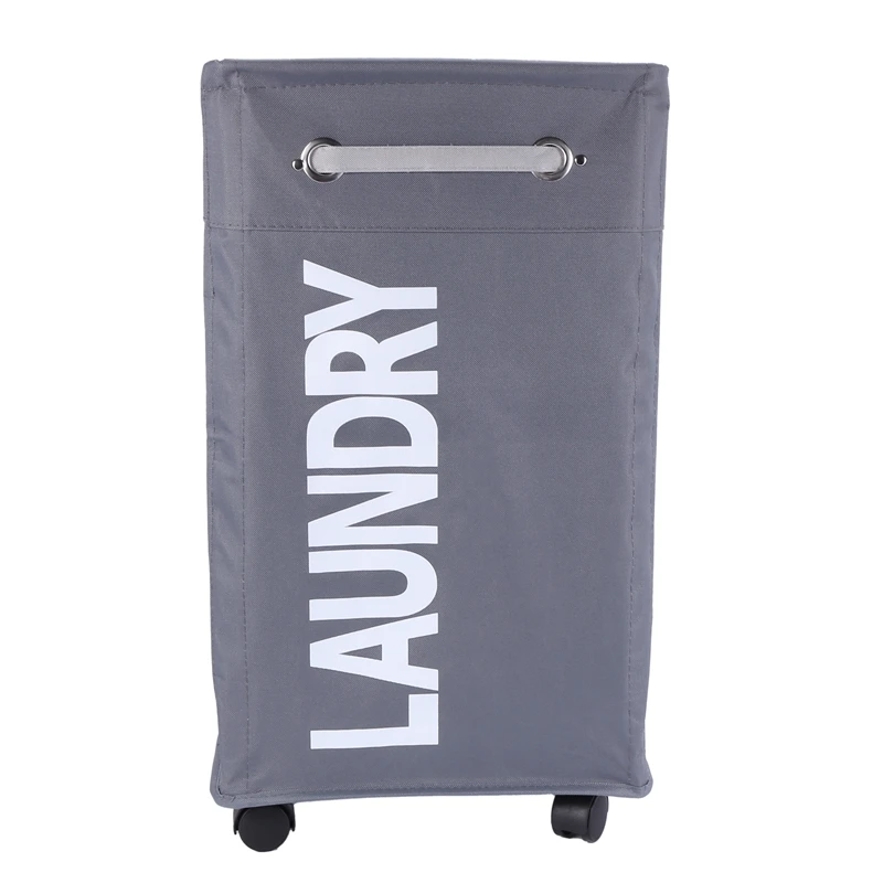 

Dirty Clothes Laundry Basket Foldable Storage Basket With Wheel For Office Waterproof Oxford Bathroom Laundry Hamper