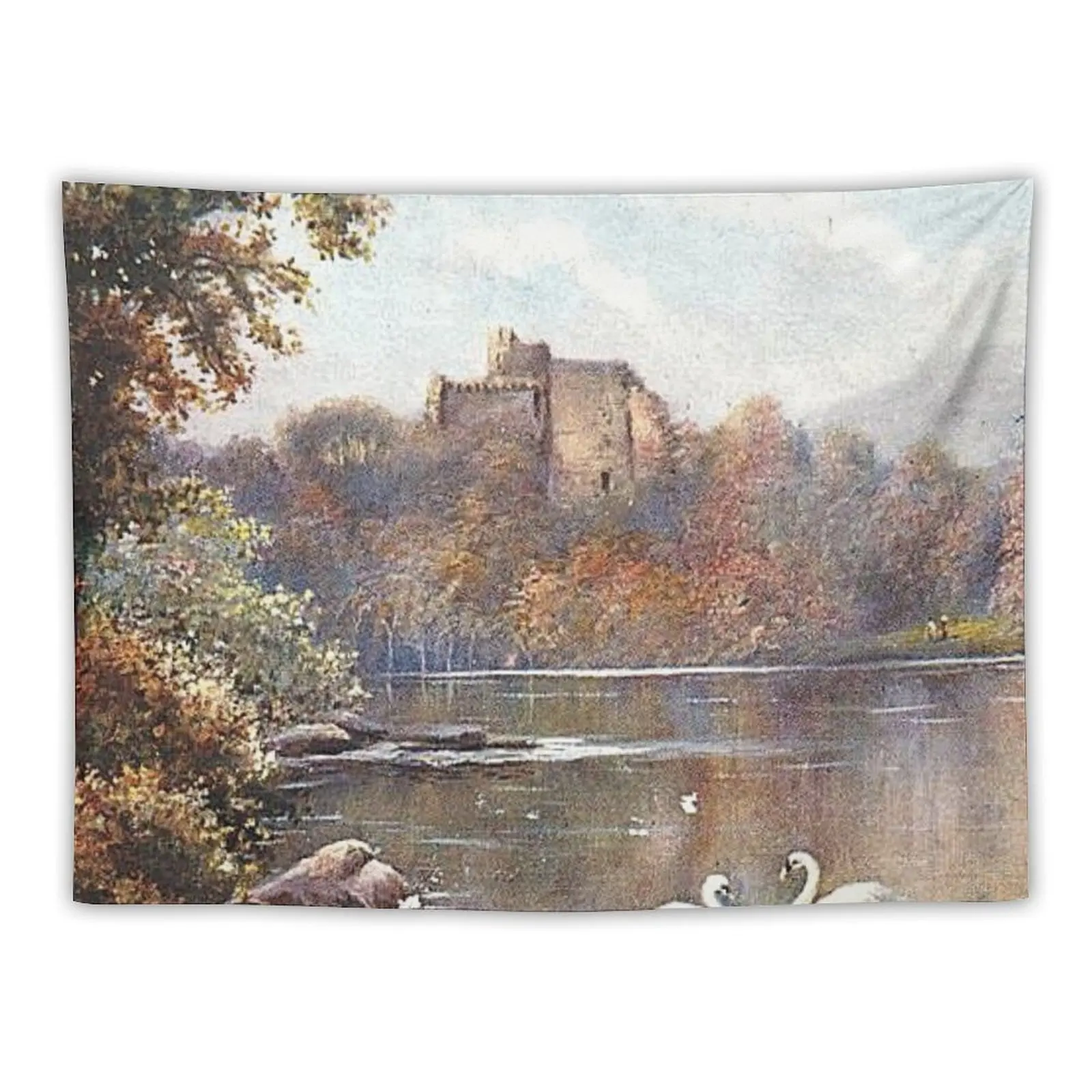 Винтажная иллюстрация замка Глагарри гобелен Лох Оч настенные украшения для