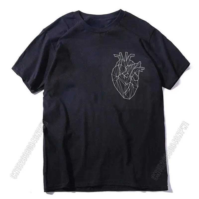 

100% Cotton Streetwear Rock Heart Men T Shirt Casual Loose Summer Men T-Shirt Crew Neck Tshirt Men Tee Shirts Tops