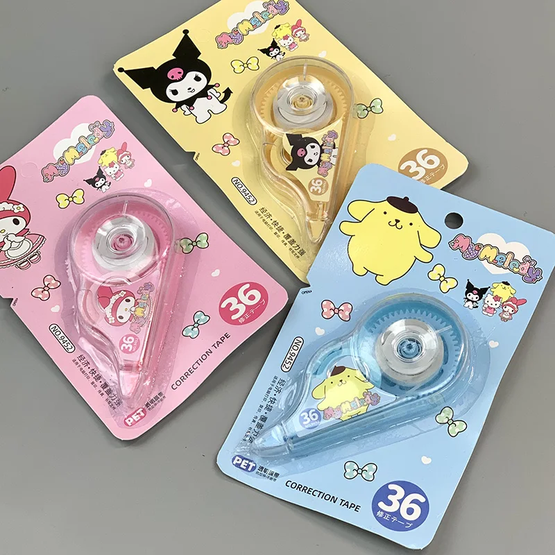 

Мультяшная Sanrioed Корректирующая лента My Melody Kuromi Pompompurin Kawaii Канцелярские Принадлежности для студентов школы офиса