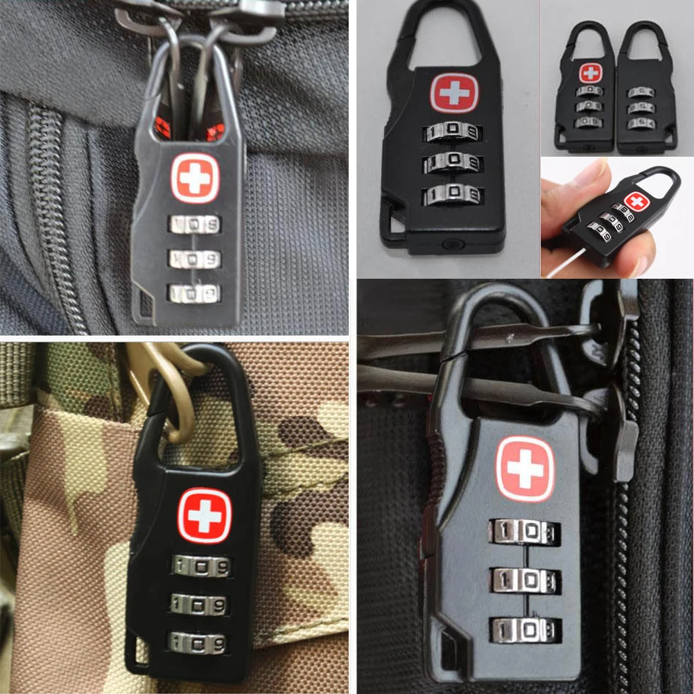 

Cabinet Luggage Zipper Lock Alloy Safe Combination Code for Outdoor Travel Anti Theft Essential Accessories