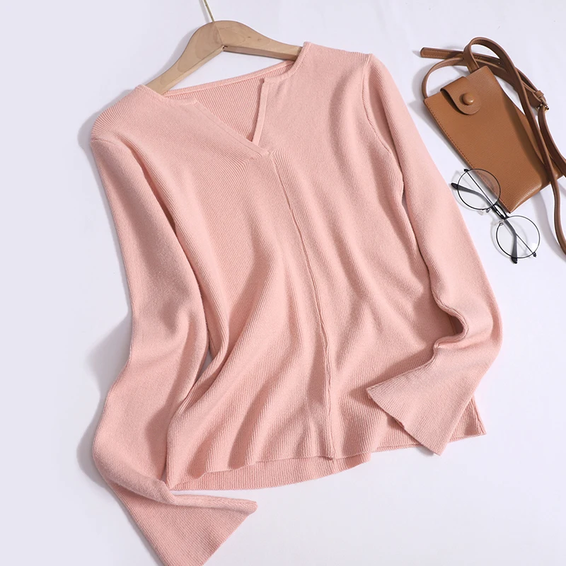 

Chikichi Fashion Women Sweaters 2023 Autumn Long Sleeve Solid Color V-neck Knit Top Women's Sweater Pullovers Female Clothing