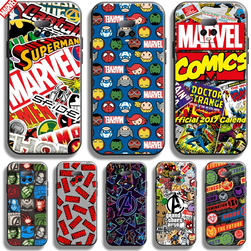 

Marvel Logo Avengers For Xiaomi Redmi Note 10 Lite Phone Case 6.67 Inch Soft Silicon Coque Cover Black Funda Thor Comics