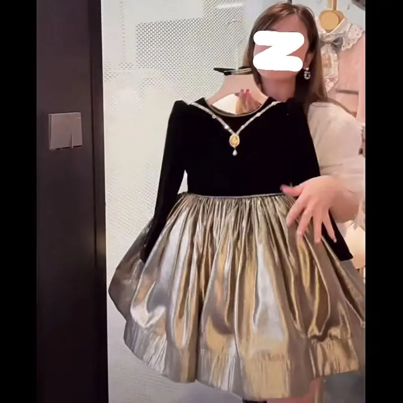 

Children's Dress 2023 New Princess Dress Girl Spring and Autumn Show High end Piano Birthday Children's Dress