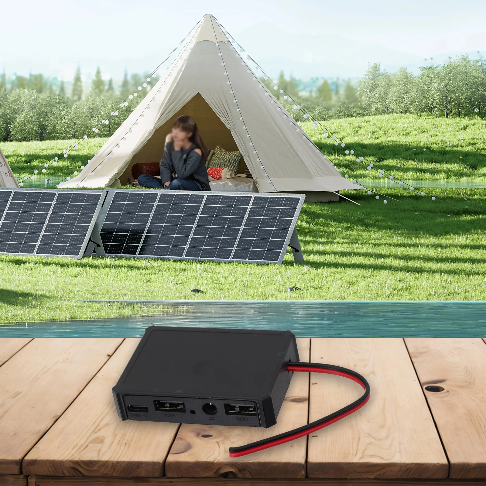 Контроллер системы питания для солнечной панели с разъемом типа C 2 USB-интерфейса 1