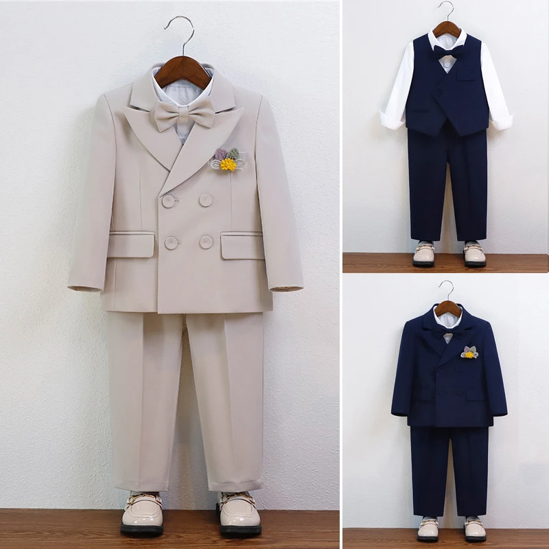 Детские деловые костюмы осень 2024 новинка хаки элегантные для мальчиков