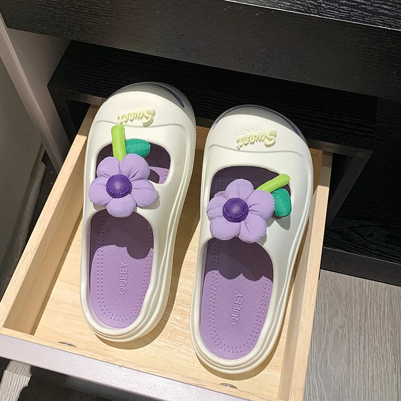 Fashion Charms Clog Shoes Outdoor Women Slippers Thick Sole High Quality Cross Summer Sandals For Girls