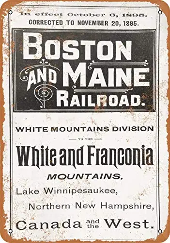 

20x30 cm Tin Sign 8x12 Inch 1895 Boston and Maine Railroad Vintage Look Metal Sign