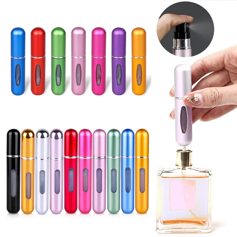 

5ml 8ml Portable Mini Refillable Perfume Bottle With Spray Scent Pump Empty Cosmetic Containers Atomizer Bottle For Travel Tool