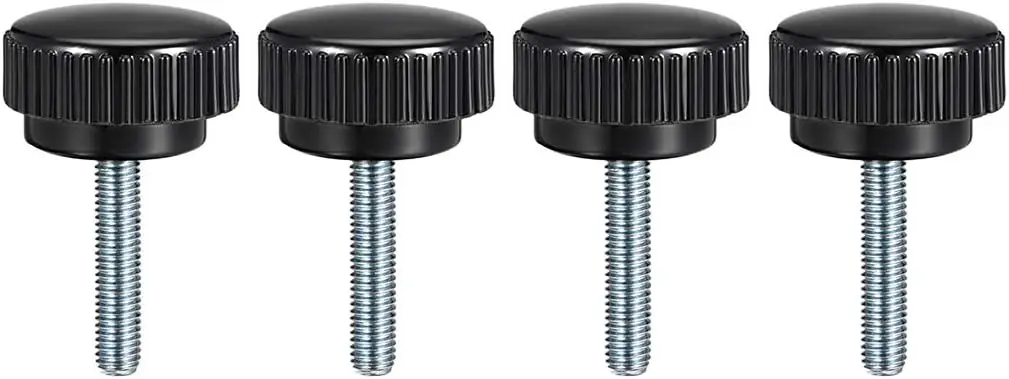 

M8 x 30mm Male Thread Knurled Clamping Knobs Grip Thumb Screw on Type 4 Pcs