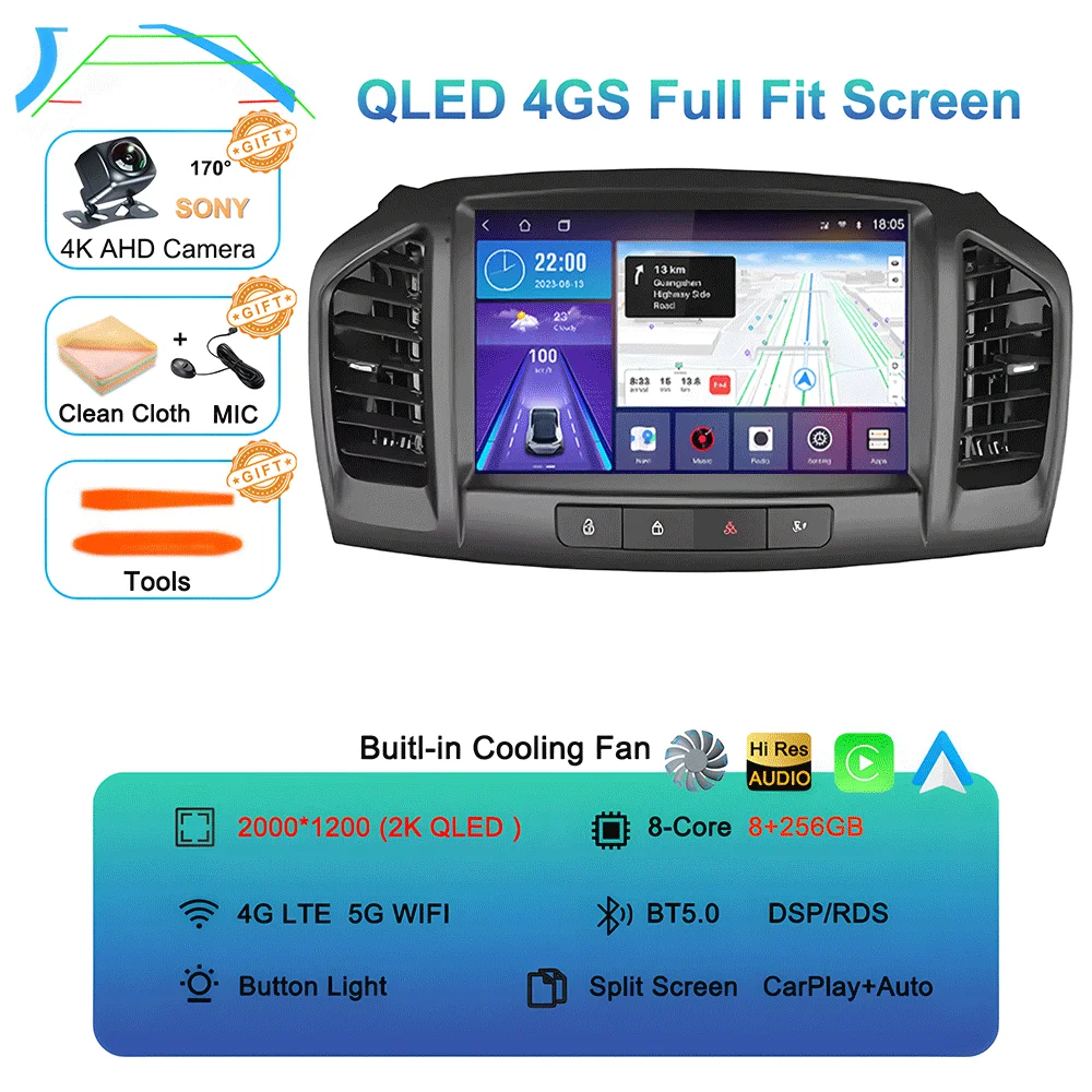 

Android 15 Carplay Auto для Buick Regal 2009-2013 Opel Insignia 2008-2012 Мультимедийный автомобильный радиоплеер WIFi + 4G без 2din DVD Стерео