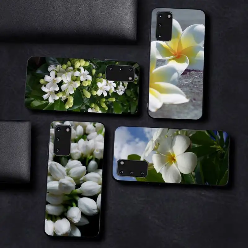 

Jasmine Flower Phone Case for Samsung S20 lite S21 S10 S9 plus for Redmi Note8 9pro for Huawei Y6 cover