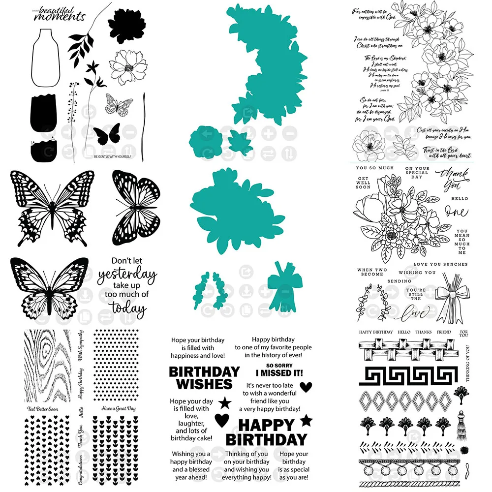 

Metal Cutting Dies Stamps Scrapbook Diary Decoration Embossing Cut Dies Template Diy Greeting Card Handmade Butterfly Vase New