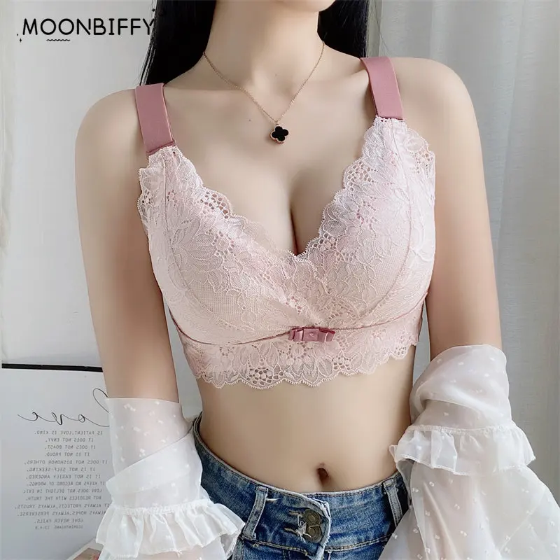 

Large Size Underwear Summer Thin Section No Steel Ring To Receive Auxiliary Breasts Big Breasts Show Small Gather Breathable Bra