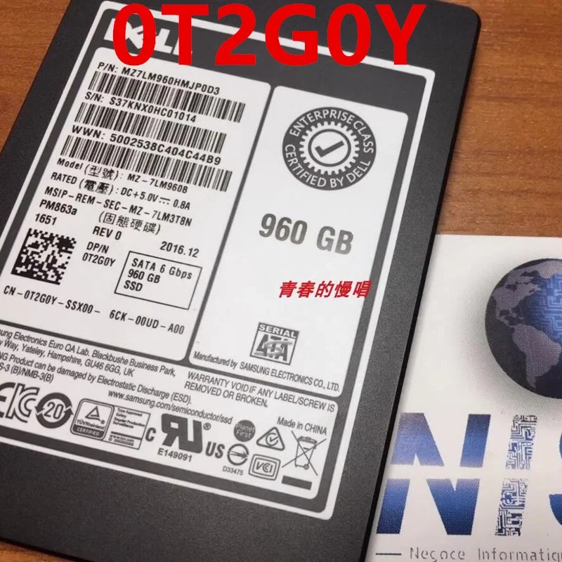 

Original Almost New Solid State Drive For DELL 960GB 2.5" SATA SSD For 0T2G0Y T2G0Y MZ-7LM960B