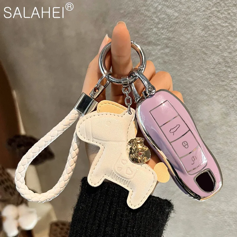 

TPU Car Key Case Cover For Porsche Cayenne 958 911 Lepin 996 Macan Boxster Panamera 997 944 924 Panamera 718 971 9YA Accessories