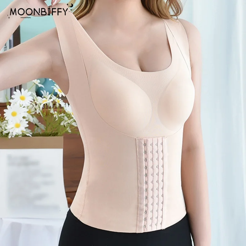

Body Fitness Vest for Women Reducing Girdle Posture Corrector Bra Seamless Underwear Slimming Belly Sheath Cross Back Tank Tops