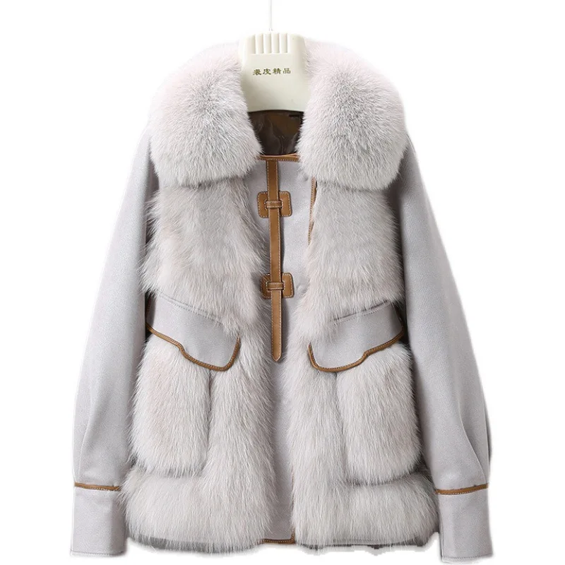 Women Woolen Coat Fashion Splicing Jacket Young Winter Warm Short Faux Fur Coat Streetwear Ladies Casacos Femininos Inverno 2022