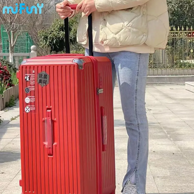 Mifuny Women Travel Luggage PC Aluminum Frame Rolling Trolley Case Female Large Capacity Fashion Suitcase Men's Password Box Bag