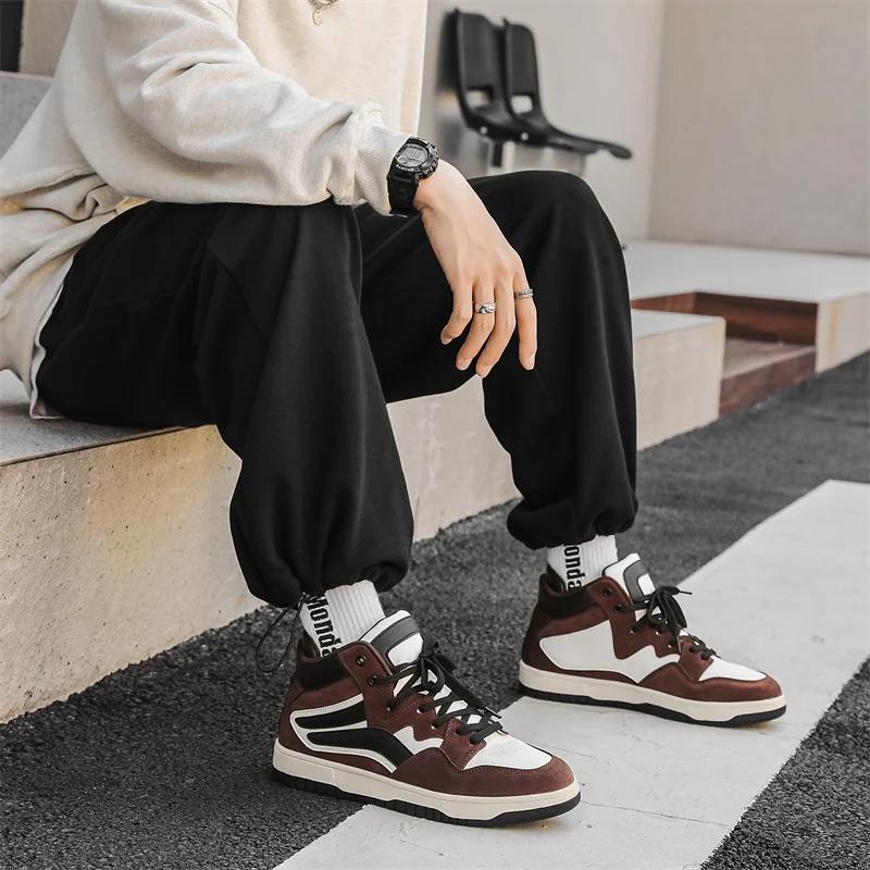 2022 Brand Coffee High Top Sneakers Men Women Flats Classic Luxury Desginer Shoes Mens Platform Skate Shoes Trainers Zapatillas